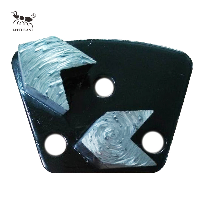 Placa de molienda de diamante de metal trapezoidal para hormigón 2 engranaje de flecha Rack circular Rack seco y húmedo Azul grueso