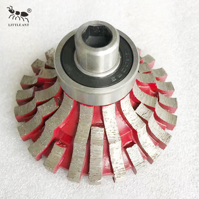 Forma cónica enlace metal diamante hormigón de acero inoxidable rueda de molienda roja