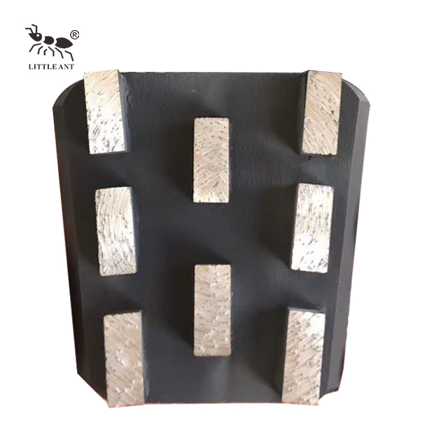 Placa de molienda cuadrilátero de metal trapezoidal para hormigón 8 engranaje Rack circular Rack seco y húmedo.
